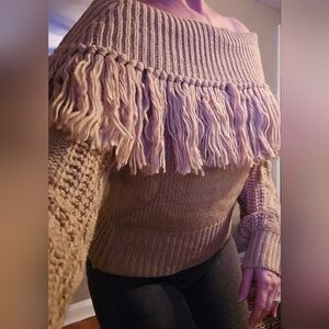 Blue B Collection Fringe Sweater